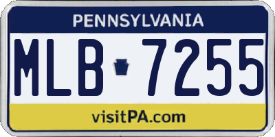 PA license plate MLB7255