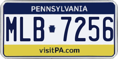 PA license plate MLB7256