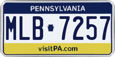 PA license plate MLB7257