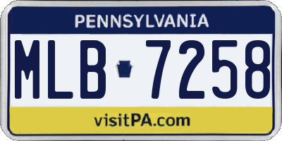 PA license plate MLB7258
