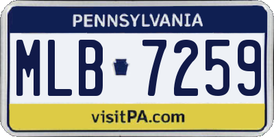 PA license plate MLB7259