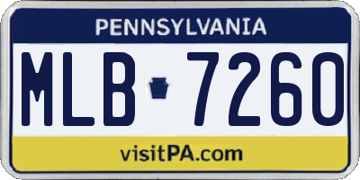 PA license plate MLB7260