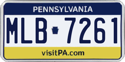 PA license plate MLB7261