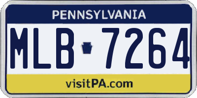 PA license plate MLB7264