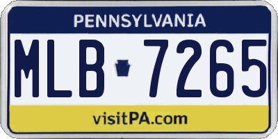 PA license plate MLB7265