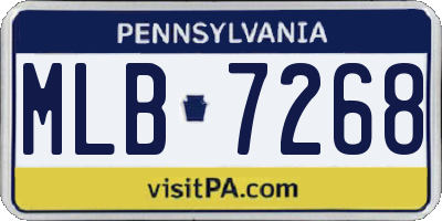 PA license plate MLB7268