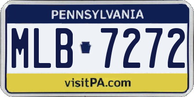 PA license plate MLB7272
