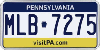 PA license plate MLB7275