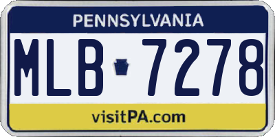 PA license plate MLB7278