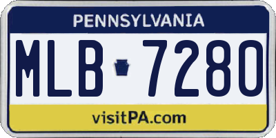 PA license plate MLB7280