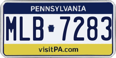 PA license plate MLB7283