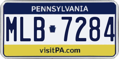 PA license plate MLB7284