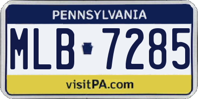 PA license plate MLB7285