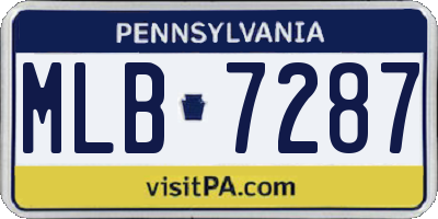PA license plate MLB7287