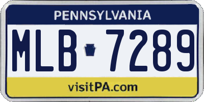 PA license plate MLB7289