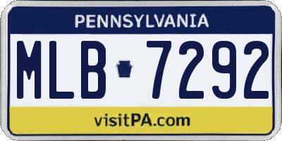 PA license plate MLB7292