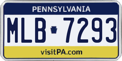 PA license plate MLB7293