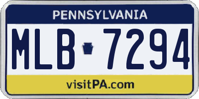 PA license plate MLB7294