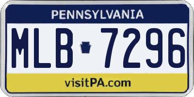 PA license plate MLB7296