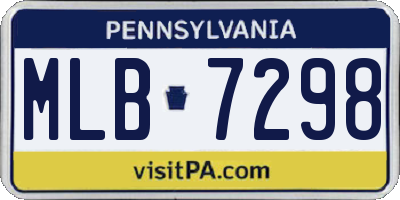 PA license plate MLB7298