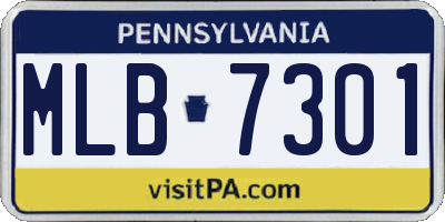 PA license plate MLB7301