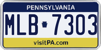 PA license plate MLB7303
