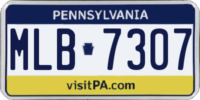 PA license plate MLB7307