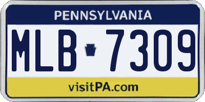 PA license plate MLB7309