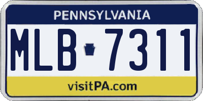 PA license plate MLB7311