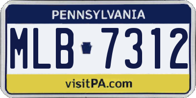PA license plate MLB7312