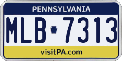 PA license plate MLB7313