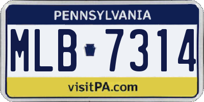 PA license plate MLB7314