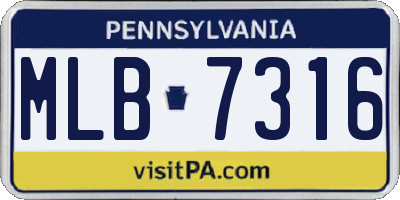 PA license plate MLB7316