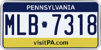 PA license plate MLB7318