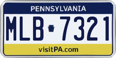 PA license plate MLB7321