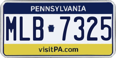 PA license plate MLB7325