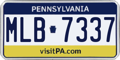 PA license plate MLB7337