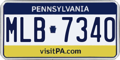 PA license plate MLB7340