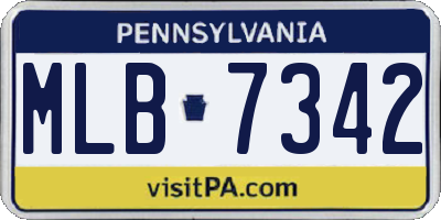 PA license plate MLB7342