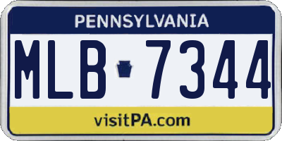PA license plate MLB7344