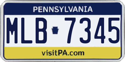 PA license plate MLB7345