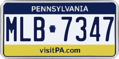 PA license plate MLB7347