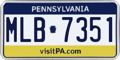 PA license plate MLB7351