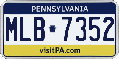 PA license plate MLB7352