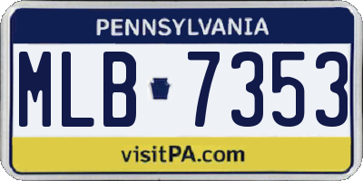 PA license plate MLB7353