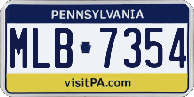 PA license plate MLB7354