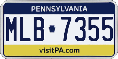 PA license plate MLB7355
