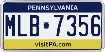 PA license plate MLB7356