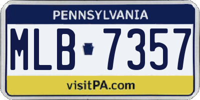 PA license plate MLB7357