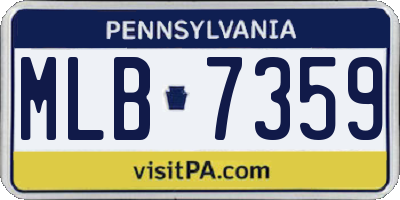 PA license plate MLB7359